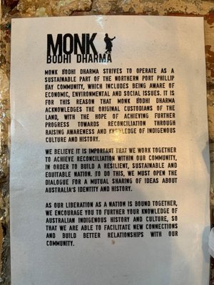 Menu photo 3 Monk Bodhi Dharma Balaclava, VIC Menu photo 3 Monk Bodhi Dharma Balaclava, VIC