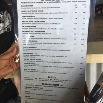 Ty's Burger House - Menu items - Burgers Near Me - Oceanside, California
