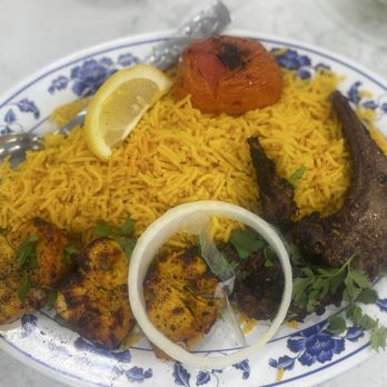 New Saffron Kabob House - Combination platter (chicken and lamb) - Middle Eastern Near Me - Houston, Texas New Saffron Kabob House - Combination platter (chicken and lamb) - Middle Eastern Near Me - Houston, Texas