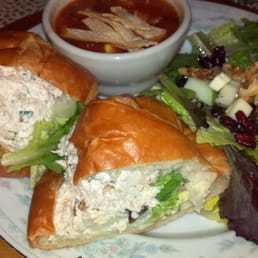 chicken salad on a croissant, nutty salad (a favorite), tortilla soup. chicken salad on a croissant, nutty salad (a favorite), tortilla soup.