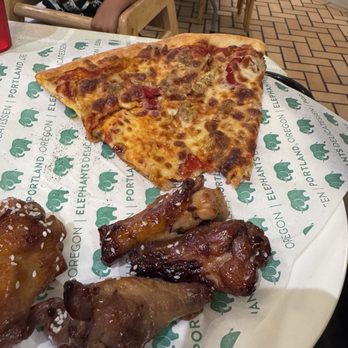Elephants Delicatessen - Teriyaki wings, sausage pizza slice - Soup Near Me - Portland, Oregon Elephants Delicatessen - Teriyaki wings, sausage pizza slice - Soup Near Me - Portland, Oregon