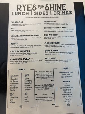 Menu photo 2 Ryes and Shine Cuyahoga Falls, OH