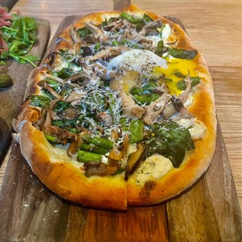 Agricola Eatery - Local Mushroom Flatbread (asparagus, spinach, ricotta cheese, egg, pecorino Romano) - New American Near Me - Princeton, New Jersey Agricola Eatery - Local Mushroom Flatbread (asparagus, spinach, ricotta cheese, egg, pecorino Romano) - New American Near Me - Princeton, New Jersey