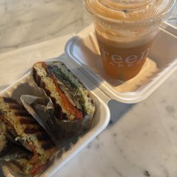 The eye of the tiger (drink)  is sin free (sandwich)