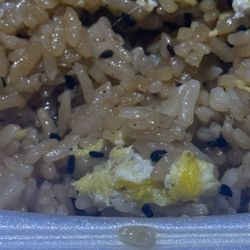 Egg fried rice with hair