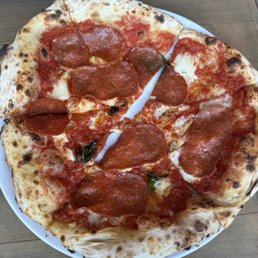 Spicy salami pizza