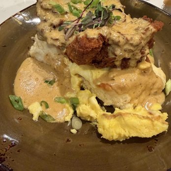 Milk & Honey - Jumbo Smothered Chicken & Biscuits - Southern Near Me - Hampton, Virginia Milk & Honey - Jumbo Smothered Chicken & Biscuits - Southern Near Me - Hampton, Virginia