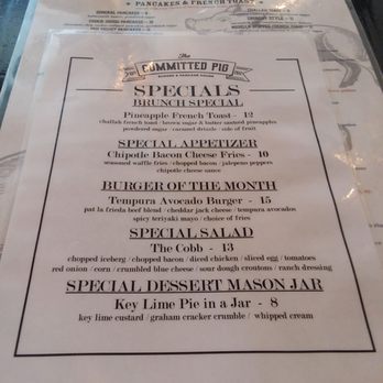 The Committed Pig - Brunch specials menu! - Breakfast & Brunch Near Me - Morristown, New Jersey The Committed Pig - Brunch specials menu! - Breakfast & Brunch Near Me - Morristown, New Jersey