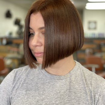 Mane Salon - Shiny, super silky fresh color with an amazing blunt bob to compliment - Hair Salons Near Me - Upland, California