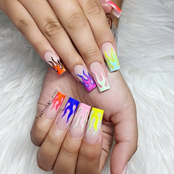 Super Spa Nails - Flames nails - Nail Salons Near Me - Rio Rancho, New Mexico