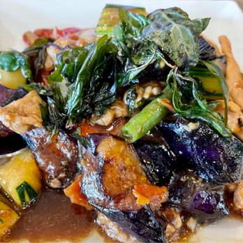 Cha Thai - Eggplant Basil (pork) - Thai Near Me - San Ramon, California Cha Thai - Eggplant Basil (pork) - Thai Near Me - San Ramon, California