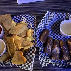 Live Oak - Chios, salsa, Queso, Bavarian Pretzel Sticks with cheese dip