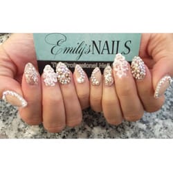 Emily Nails - Birthday Nails at Emily's! 3D nail designs sculpted and real Swarovski Crystals!
