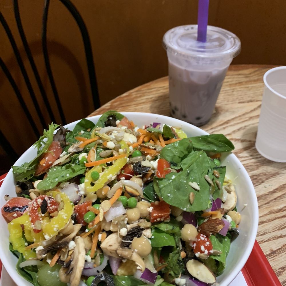 Cornerstone Deli & Café - Salad from extensive salad bar and Taro Bubble Tea - Delis Near Me - Columbus, Ohio Cornerstone Deli & Café - Salad from extensive salad bar and Taro Bubble Tea - Delis Near Me - Columbus, Ohio
