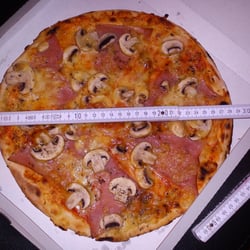 32cm Pizza mit Champignons und Schinken