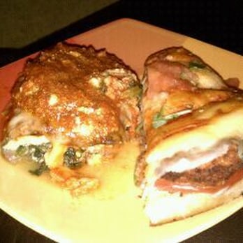 Marabella Pizza - left eggplant rollatini and chicken focaccia right - the best ever!!! - Pizza Near Me - Sunnyside, New York Marabella Pizza - left eggplant rollatini and chicken focaccia right - the best ever!!! - Pizza Near Me - Sunnyside, New York