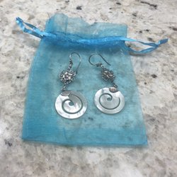 By the Sea - My pretty mother of pearl earrings.