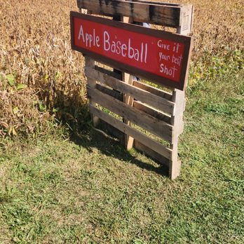 Lawrence Orchards - a sign for apple baseball field - Fruits & Veggies Near Me - Marion, Ohio