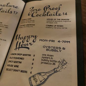 Lady Blue - Menu (9/2023) - Cocktail Bars Near Me - New York, New York