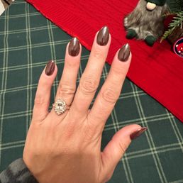 Hot Cocoa Nails - Dark brown polish with sheer chrome on top!