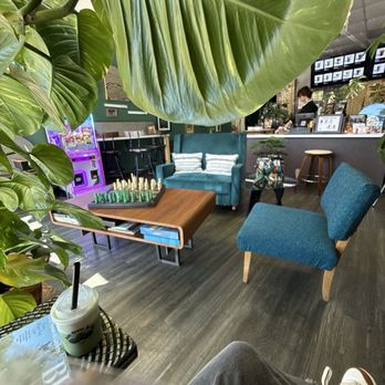 Aun Brew & Co - Me sitting enjoying my matcha and the energy of this place - Coffee & Tea Near Me - Rancho Cordova, California