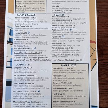 Schooners Monterey - Menu lunch - Seafood Near Me - Monterey, California Schooners Monterey - Menu lunch - Seafood Near Me - Monterey, California