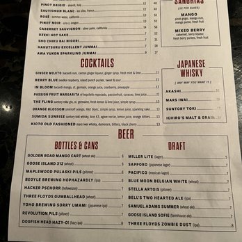 Tokio Pub - Drinks menu - Japanese Near Me - Schaumburg, Illinois