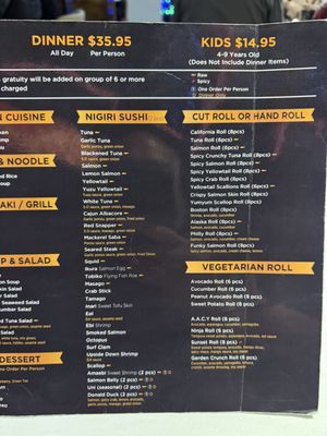 Menu photo 2 AYCE Sushi Las Vegas, NV Menu photo 2 AYCE Sushi Las Vegas, NV
