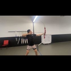 Rock Creek Archery - Me shooting an arrow for the first time
