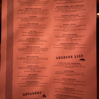 Raised By Wolves - menu - Cocktail Bars Near Me - San Diego, California