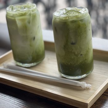 Margin Cafe Coffee Roasters - Two matcha lattes - Coffee & Tea Near Me - Diamond Bar, California Margin Cafe Coffee Roasters - Two matcha lattes - Coffee & Tea Near Me - Diamond Bar, California