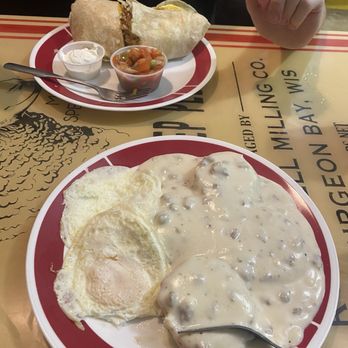 Rusty Tractor -Door County - Breakfast Barn - Biscuits and gravy as well as breakfast burrito - American Near Me - Egg Harbor, Wisconsin Rusty Tractor -Door County - Breakfast Barn - Biscuits and gravy as well as breakfast burrito - American Near Me - Egg Harbor, Wisconsin