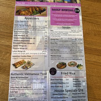 Lotus Restaurant - Menu - Vietnamese Near Me - Minneapolis, Minnesota Lotus Restaurant - Menu - Vietnamese Near Me - Minneapolis, Minnesota