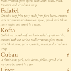 The Rendezvous Cafe - Food Menu