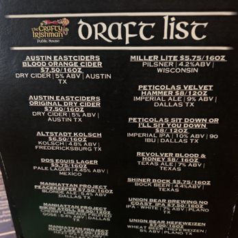 The Crafty Irishman - Draft list - Irish Pub Near Me - Dallas, Texas The Crafty Irishman - Draft list - Irish Pub Near Me - Dallas, Texas