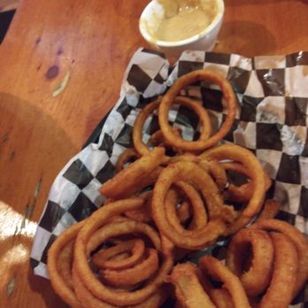 Born In A Barn - Onion rings that were sooo good and beer cheese for dunking - American Near Me - Laramie, Wyoming