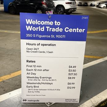 Metropolis - World Trade Center Parking sign - Parking Near Me - Los Angeles, California Metropolis - World Trade Center Parking sign - Parking Near Me - Los Angeles, California