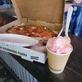 Yeti's at Skatebird - Pizza and snow ball - Shaved Snow Near Me - El Portal, Florida Yeti's at Skatebird - Pizza and snow ball - Shaved Snow Near Me - El Portal, Florida