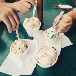 three bowls of ice cream three bowls of ice cream
