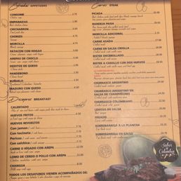 a menu for a restaurant