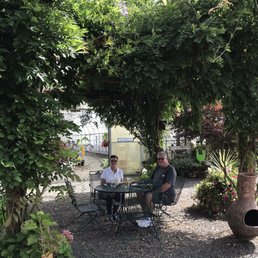 My sweetie and I having lunch in the garden.