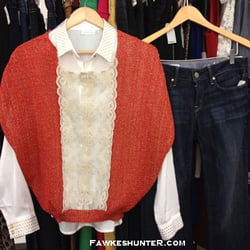 Rachel Fawkes - Fawkeshunter - Creative layering. A summery boho sweater + studded collar shirt = great fall look. Styled Fall 2012