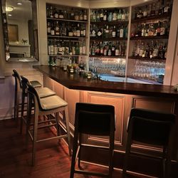 Zero George - The bar area where breakfast and happy hour wine, bubbly, and cheese is served