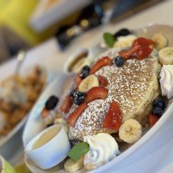 A Huevo Que Si Mexican Brunch - Pancakes and Fruit