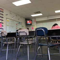 West Cary Middle School - The tvs are small and the desks are rusty