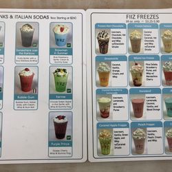 Fiiz Drinks - Drink menu