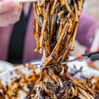 Koong's - Black Bean Sauce Noodle aka Jajangmyeon 자장면 ($12) - Chinese Near Me - Milpitas, California Koong's - Black Bean Sauce Noodle aka Jajangmyeon 자장면 ($12) - Chinese Near Me - Milpitas, California