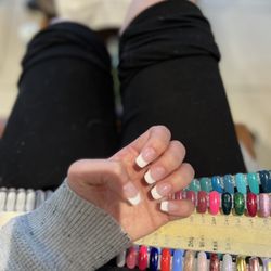 O Happy Hair & Nails Spa - French tips and choosing toe nail color while getting spa pedicure