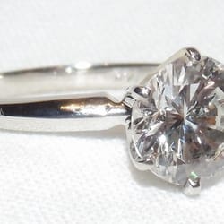 Golden's Designer Jewelry - 14k white gold and diamond solitaire. Such a beauty!