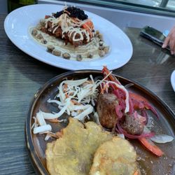 Fried chicken and crispy pork